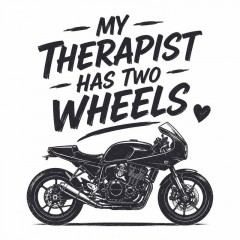My Therapist Has Two Wheels Motorcycle Biker T-Shirt image 4