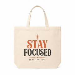 Stay Focused Inspirational Canvas Tote Bag, Motivational Shopper, Encouragement Gift | Trinmama image 2