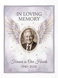 In Loving Memory Fleece Blanket - Personalized Memorial Photo Throw