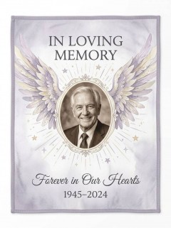 In Loving Memory Fleece Blanket - Personalized Memorial Photo Throw image 4