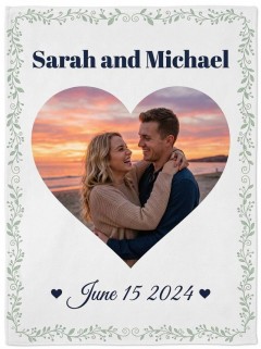 Couple Name & Date Fleece Blanket - Personalized Anniversary Throw