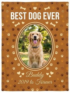 Best Dog Ever Photo Fleece Blanket - Personalized Pet Memorial Throw image 4
