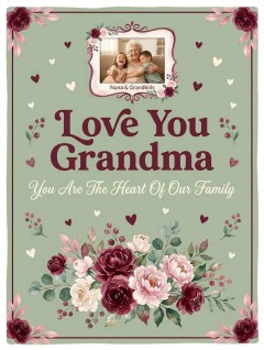Love You Grandma Photo Fleece Blanket - Personalized Grandparent Gift Throw image 4