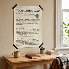 Custom University Coordinate Poster - Personalized School Wall Art Print for Dorm Room, Graduation Gift, Alumni Decor (Unframed) image 2