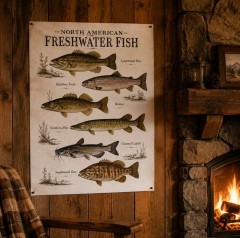 North American Freshwater Fish Species Poster, Vintage Wall Art, Nature Decor Gift | Trinmama image 3