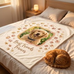 Custom Pet Photo Fleece Blanket — Memorial Keepsake Throw | Trinmama image 3