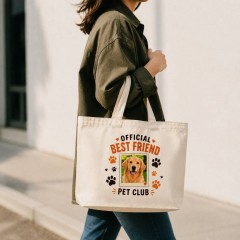 Custom Pet Photo Tote Bag, Personalized Polaroid Frame Canvas, Pet Lover Gift | Trinmama image 4