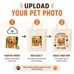 Custom Pet Photo Tote Bag, Personalized Polaroid Frame Canvas, Pet Lover Gift | Trinmama image 6