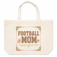 Personalized Football Mom Leopard Tote Bag - Custom Year - Game Day Style image 2