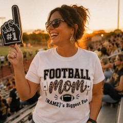 Personalized Football Mom T-Shirt, Custom Name, Moms Biggest Fan Gift | Trinmama image 2