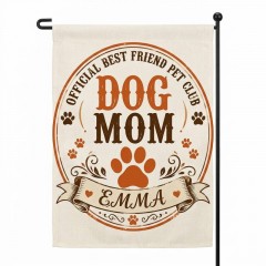 Personalized Dog Mom Garden Flag - Custom Name Pet Lover Flag