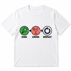 Dink, Drink, Repeat - Pickleball Happy Hour Infographic T-Shirt - Funny Sports Gift