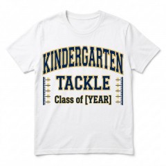 Personalized Kindergarten Tackle T-Shirt, Custom Year Varsity Style, School Gift | Trinmama