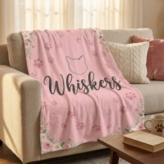 Personalized Cat Name Fleece Blanket — Custom Pet Throw | Trinmama image 2