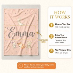Personalized Baby Name Fleece Blanket — Custom Nursery Throw | Trinmama image 5