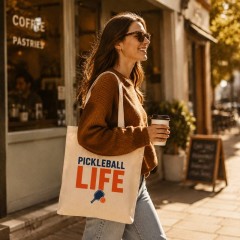 Pickleball Life Canvas Tote Bag, Minimalist Court Shopper, Player Gift | Trinmama image 3