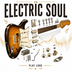 Electric Soul Guitar Exploded View Music T-Shirt image 4