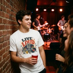 Live Loud Concert Poster Vintage Music T-Shirt image 3