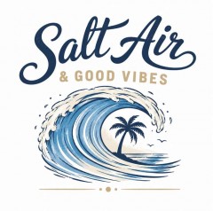 Salt Air & Good Vibes T-Shirt, Vintage Surf Poster, Coastal Beach Gift | Trinmama image 4