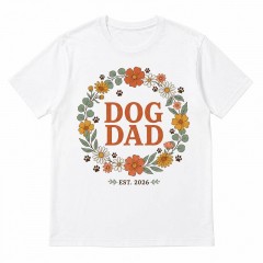 Dog Dad Floral Emblem T-Shirt, Vintage Pet Lover, Dog Dad Gift | Trinmama