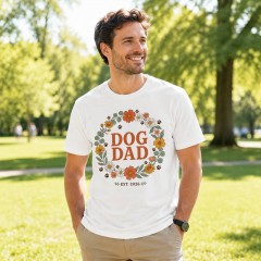 Dog Dad Floral Emblem T-Shirt, Vintage Pet Lover, Dog Dad Gift | Trinmama image 2