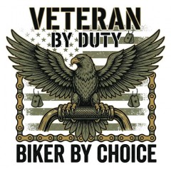 Veteran by Duty Biker by Choice Motorcycle Biker T-Shirt image 4