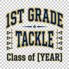 Personalized 1st Grade Tackle T-Shirt, Custom Year Varsity Style, School Gift | Trinmama image 4