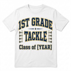 Personalized 1st Grade Tackle T-Shirt, Custom Year Varsity Style, School Gift | Trinmama image 1