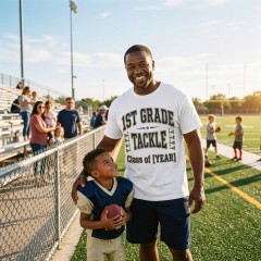 Personalized 1st Grade Tackle T-Shirt, Custom Year Varsity Style, School Gift | Trinmama image 2