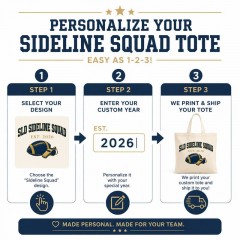 Personalized Sideline Squad Tote Bag - Custom Year - Football Game Day image 6