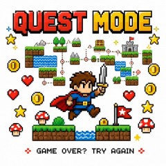 Quest Mode Pixel Arcade Hero Gaming T-Shirt image 4