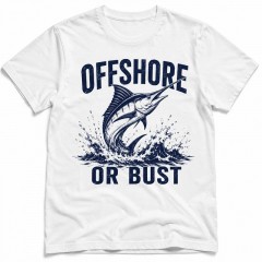 Offshore or Bust T-Shirt, Deep Sea Fishing, Saltwater Angler Gift | Trinmama