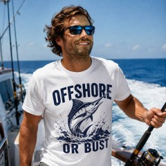 Offshore or Bust T-Shirt, Deep Sea Fishing, Saltwater Angler Gift | Trinmama image 2
