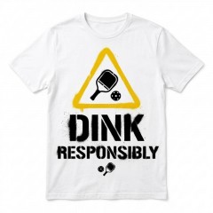Dink Responsibly - Streetwear Pickleball Warning T-Shirt - Funny Sports Gift