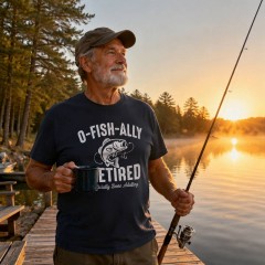 O-Fish-Ally Retired T-Shirt, Funny Fishing, Retirement Gift for Dad | Trinmama image 2