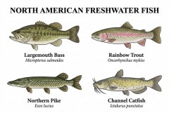 North American Freshwater Fish Poster, Educational Wall Art, Nature Decor Gift | Trinmama