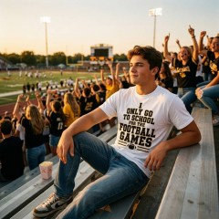 I Only Go To School For The Football Games T-Shirt, Funny Game Day Student, Teen Gift | Trinmama image 3