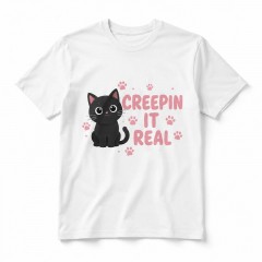 Creepin It Real T-Shirt, Funny Cat Halloween, Spooky Gift | Trinmama
