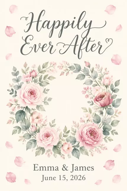 Happily Ever After Garden Flag – Custom Names & Date Wedding Decor image 4