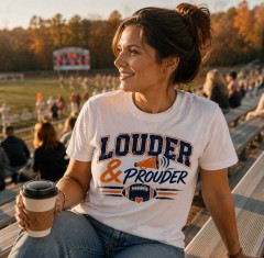 Louder & Prouder - Football Mom T-Shirt - Funny Sports Mom Gift - trinmama image 2