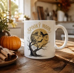 Spooky Moon Halloween Mug, Vintage Gothic Coffee Cup, Spooky Drinkware Gift | Trinmama image 2