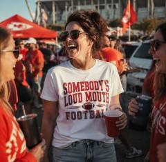 Somebody's Loud Mouth Football - Funny Football Mom T-Shirt - Sports Mom Gift - trinmama image 2