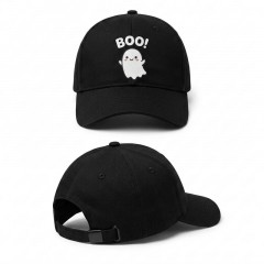 Boo! Ghost Halloween Baseball Cap, Cute Spooky Cotton Adjustable Hat | Trinmama image 3