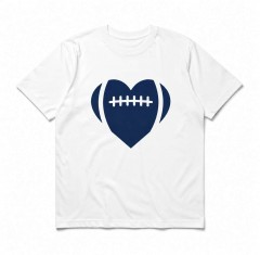 Football & Heart - Minimalist Sports Mom T-Shirt - Game Day Gift - trinmama