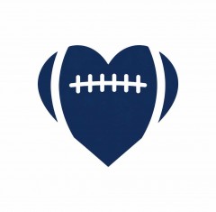 Football & Heart - Minimalist Sports Mom T-Shirt - Game Day Gift - trinmama image 4