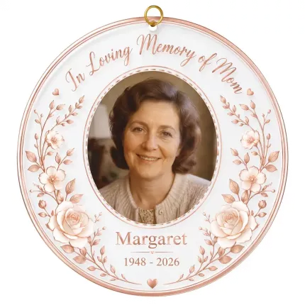 Personalized In Memory of Mom Ornament, Custom Photo Memorial Keepsake, Sympathy Gift
