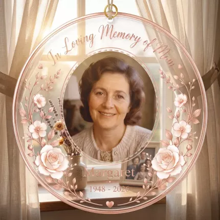 Personalized In Memory of Mom Ornament, Custom Photo Memorial Keepsake, Sympathy Gift image 3