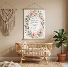 Personalized Scripture Nursery Wall Art Print, Jeremiah 1:5 Bible Verse, Christian Baby Shower Gift, Custom Name & Date image 3