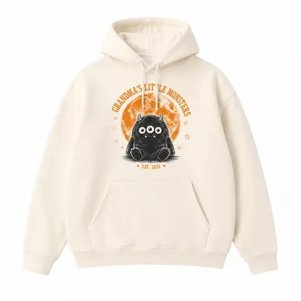 Grandma's Little Monsters Halloween Sweatshirt, Cute Grandkids Hoodie, Retro Monster Print | Trinmama
