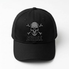 Skull Baseball Cap, Gothic Skull Crossbones Hat, Edgy Cotton Adjustable Cap | Trinmama